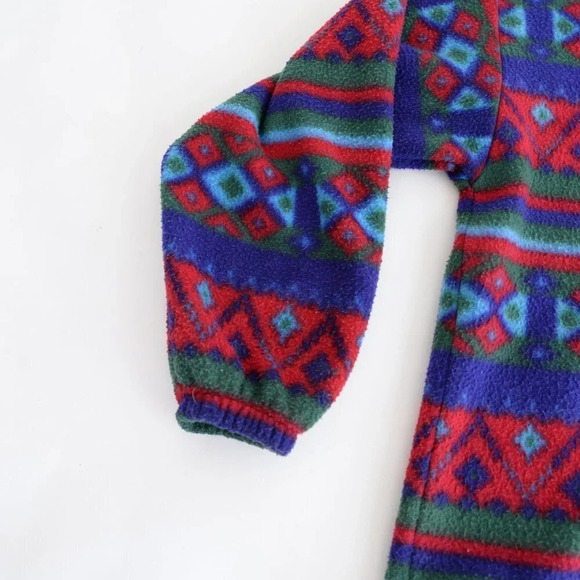Vintage Metro Express Fleece Southwestern Geometric Aztec Pullover Sweater M - Picture 9 of 12